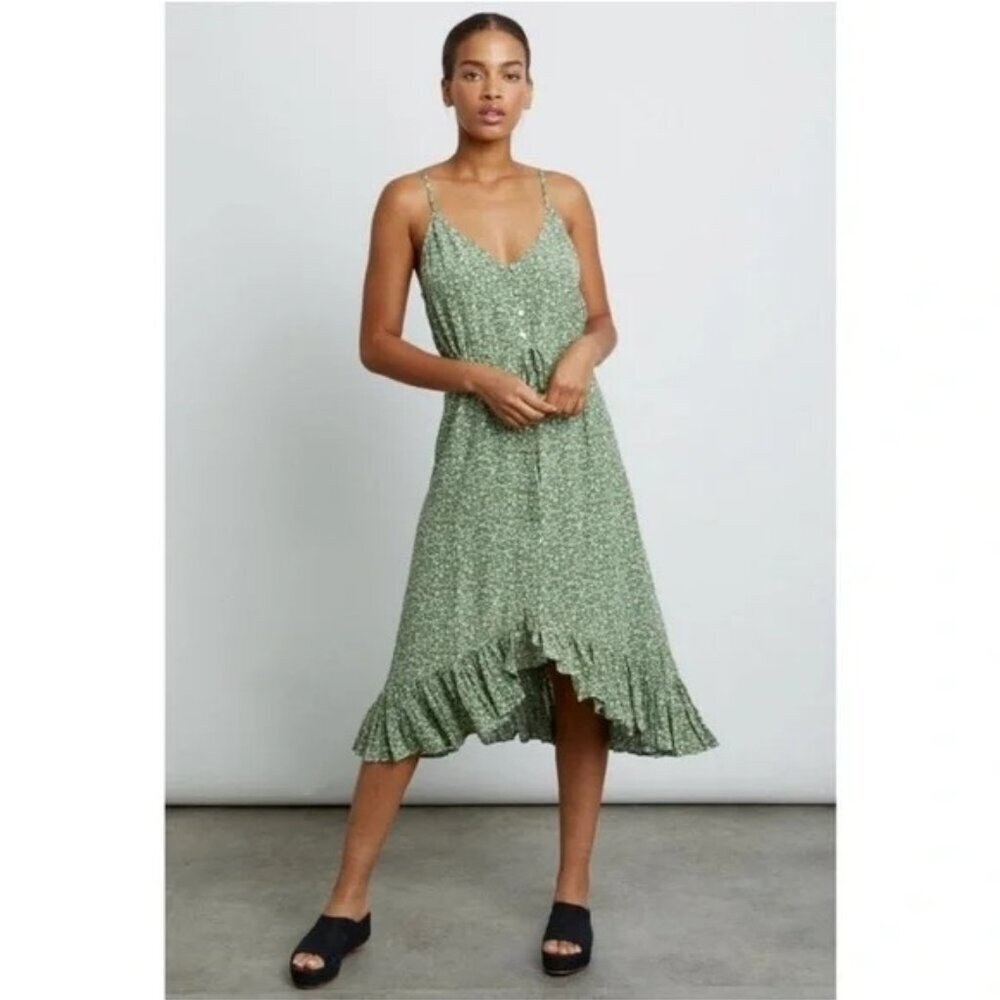 Rails Frida Strappy Summer Dress Green Floral Size Small S